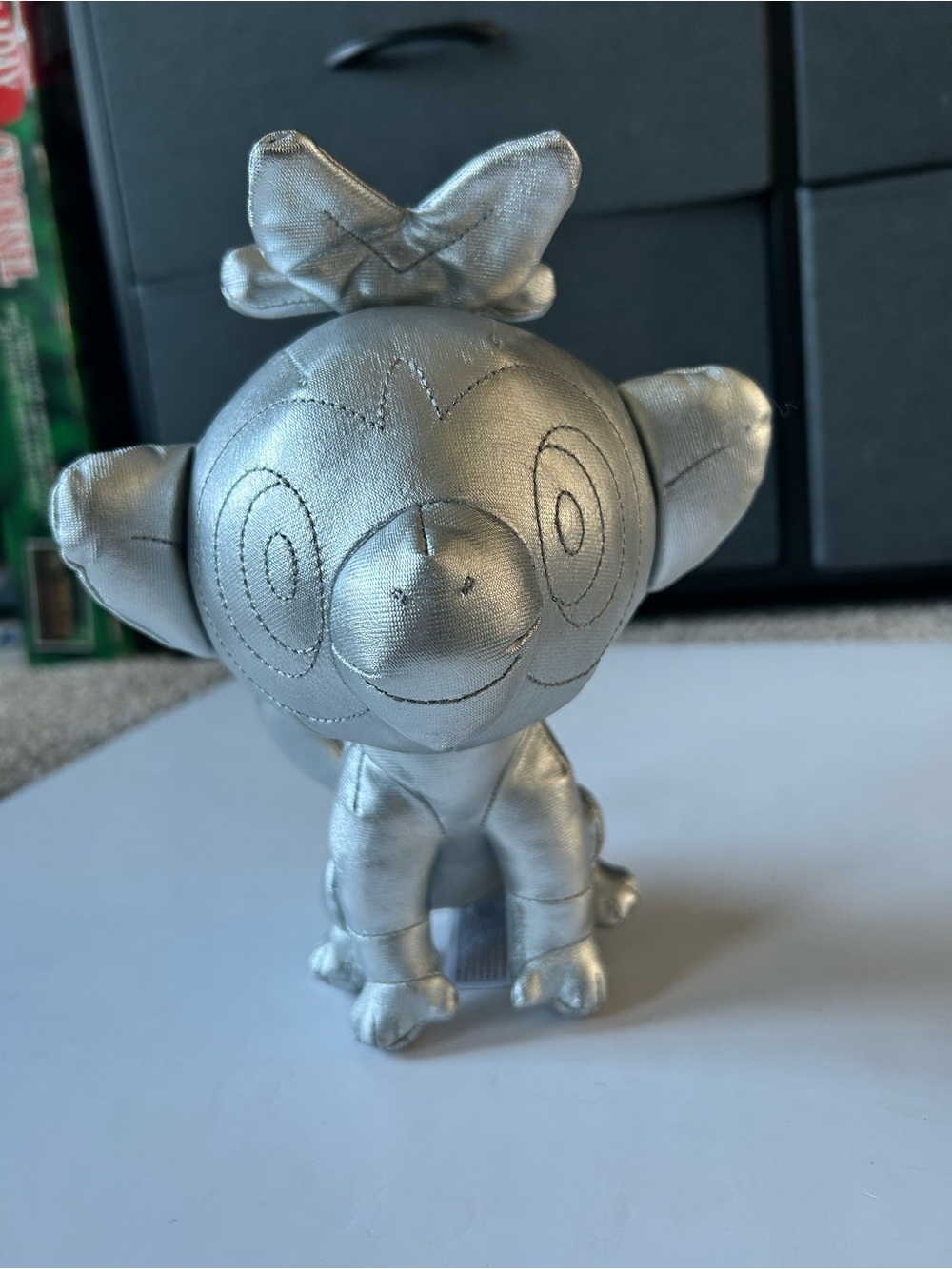 Pokemon 25th Anniversary Celebration 8" Silver GROOKEY Plush Stuffed Toy